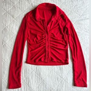 Ruffled Button Down Top